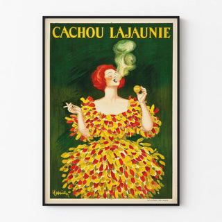 Vintage poster Cachou Lajaunie woman smoking Art Deco
