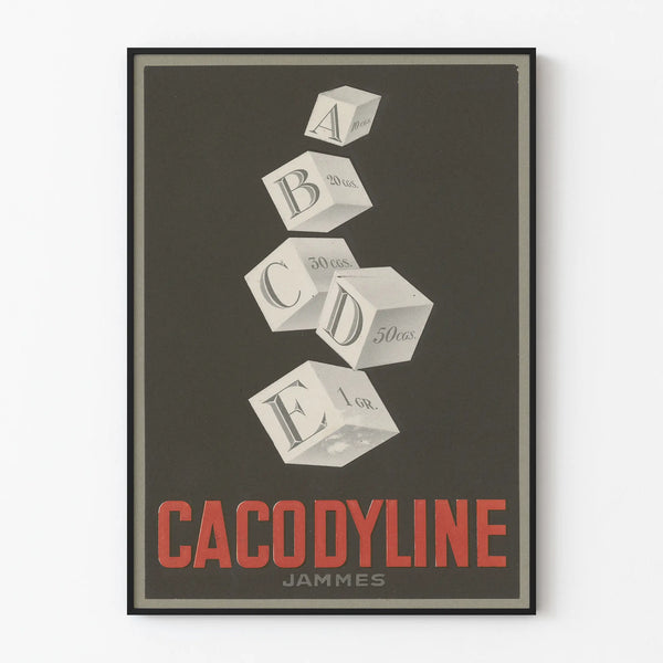 Vintage poster Cacodyline Jammes typographic cubes