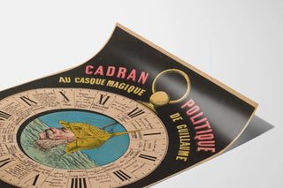 Vintage poster of Guillaume's Political Dial with the Magic Helmet
