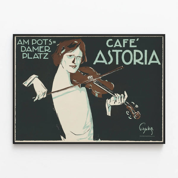 Decorative Poster Café Astoria at Potsdamer Platz — framed artwork on a wall