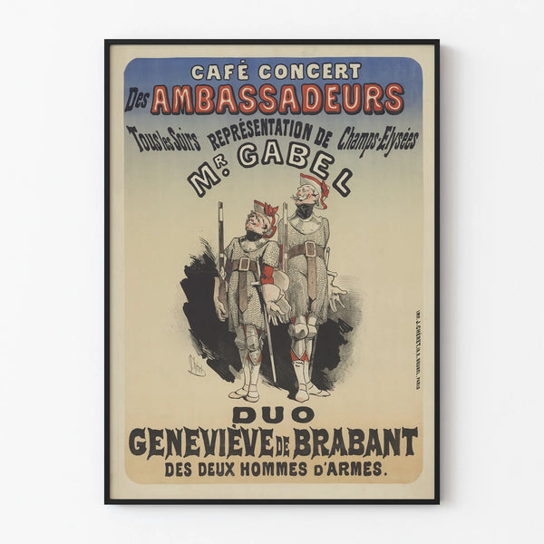 Vintage poster of Café Concert des Ambassadeurs Duo Geneviève de Brabant