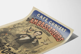 Vintage poster of Café Concert des Ambassadeurs Le Charmeur d'Oiseaux