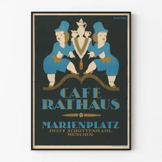 Decorative Poster Café Rathaus Marienplatz Munich