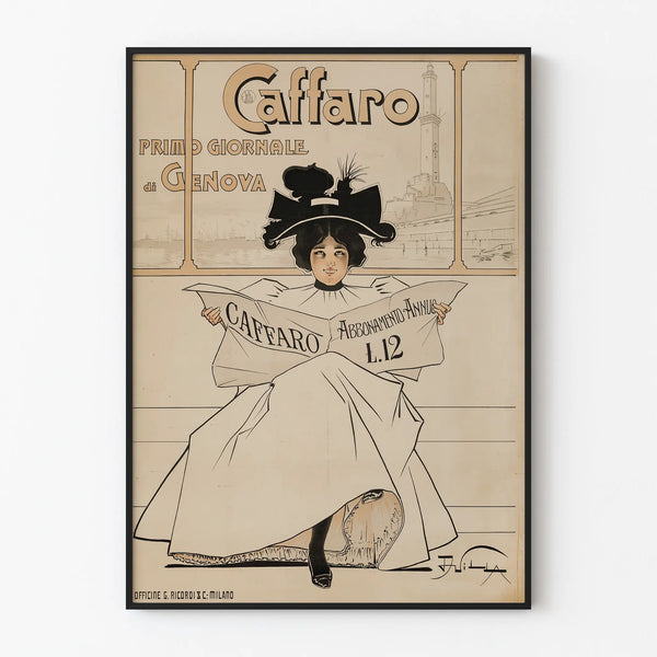 Vintage poster Caffaro - First newspaper of Genoa
