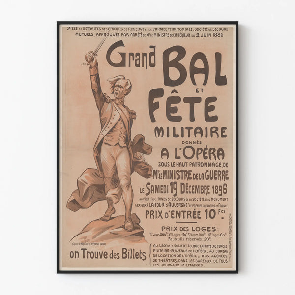 Vintage poster of the Grand Ball and Military Celebration at the Opera 1896