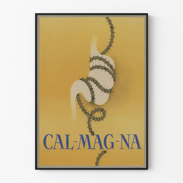 Vintage Cal-Mag-Na advertising poster for digestive decor