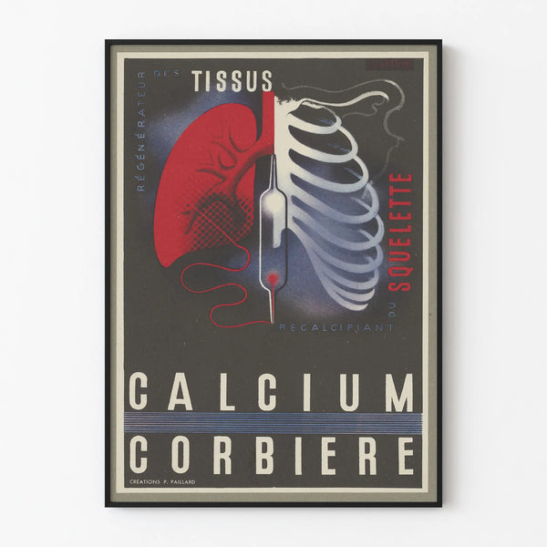 Vintage Calcium Corbière Poster - Artistic Medical Wall Decoration