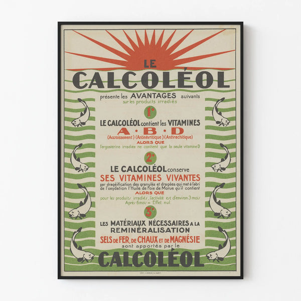Vintage poster Le Calcoléol, scientific and nutritional decorative print