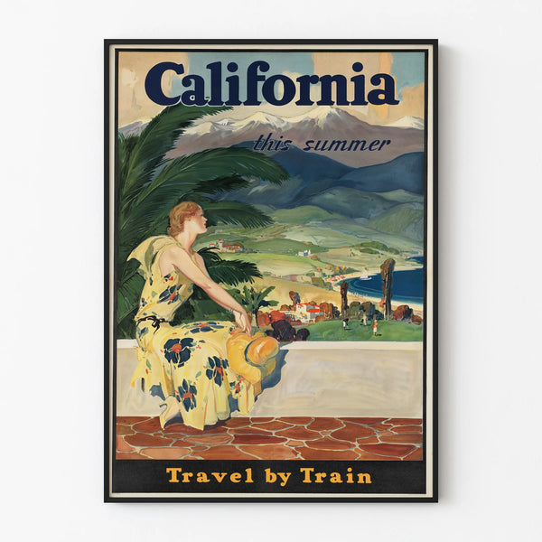 Vintage California Poster - Summer Travel by Train