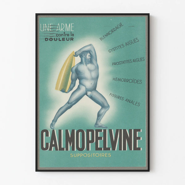 Vintage Calmopelvine Poster - Advertising Poster for Suppositories