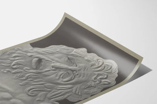 Wall Poster of a Bearded Man's Head Sculpture in Relief