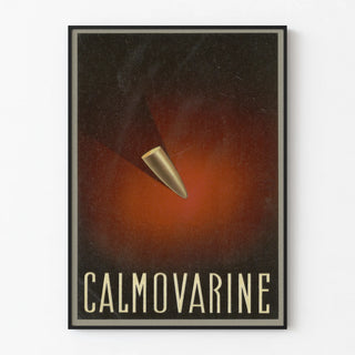 Vintage Calmovarine poster with minimalist design