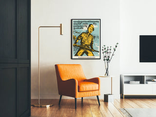 Cambodian Wall Decoration Poster of Soldier and Rural Landscape