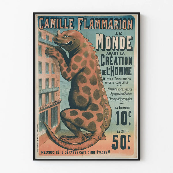 Vintage Poster of Le Monde Before the Creation of Man by Camille Flammarion