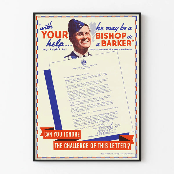 Canadian Vintage Industrial Poster - Ralph P. Bell Letter Challenge