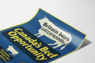 Vintage poster promoting beef from Canada-Brittany