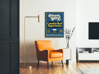 Vintage poster promoting beef from Canada-Brittany