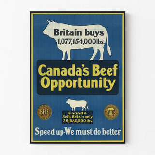 Vintage poster promoting beef from Canada-Brittany