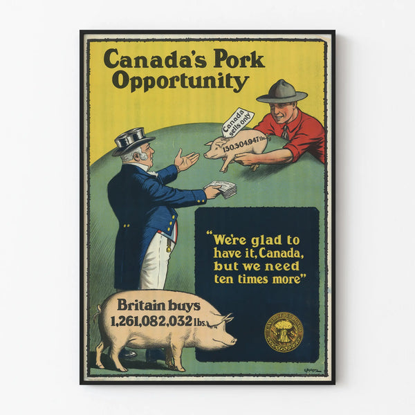 Vintage Poster Opportunity of Pork in Canada - Retro Wall Decoration