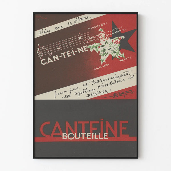 Vintage poster Canteïne botanical wall decoration