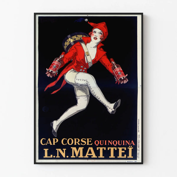 Vintage poster Cap Corse Quinquina L.N. Mattei for wall decoration