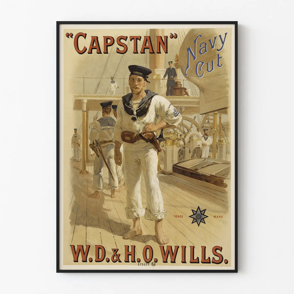 Vintage poster Capstan Navy Cut W.D. & H.O. Wills – Marine wall decoration