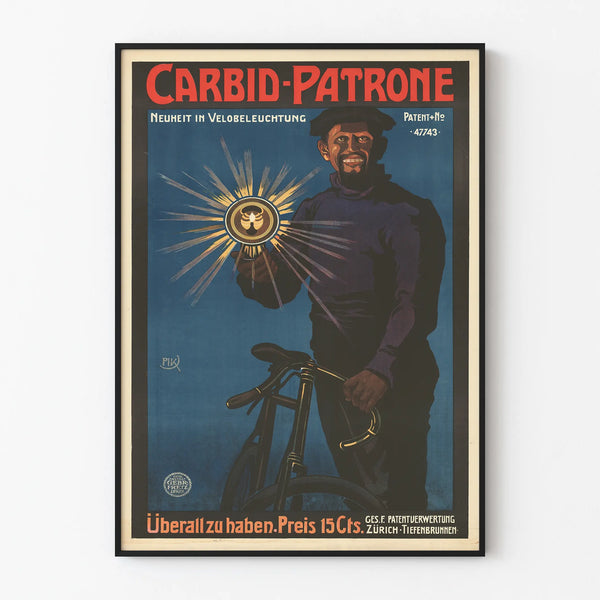 Vintage poster Carbid-Patrone bicycle lamp