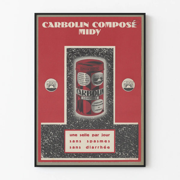 Vintage poster Carbolin Composé Midy wall decoration for intestinal health