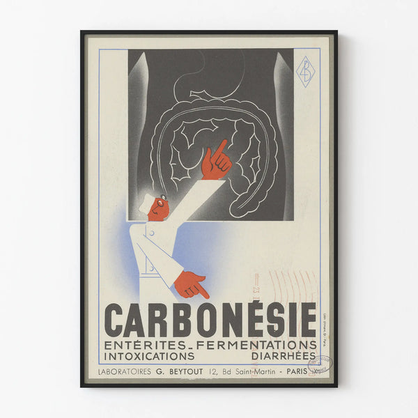 Vintage poster Carbonesie – Retro medical wall decoration