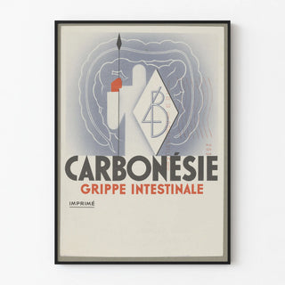 Vintage poster Carbonésie for intestinal flu
