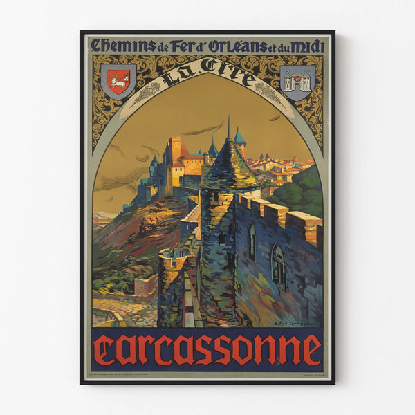 Vintage Wall Poster of Carcassonne Castle
