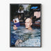 Vintage poster of Carel Struycken summer lecture in a jacuzzi