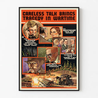 Vintage military prevention poster - Danger of information disclosure