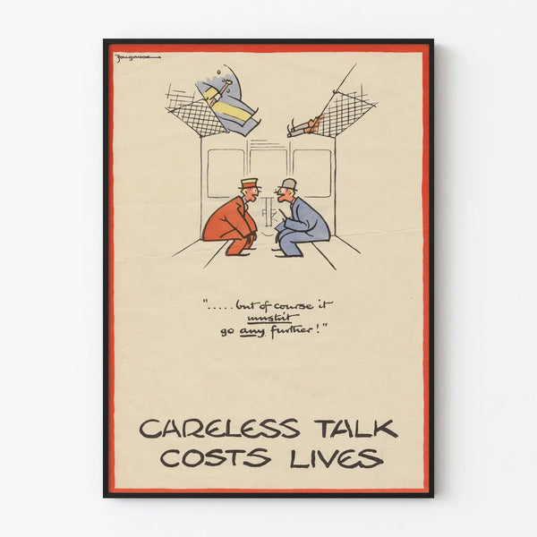 Vintage safety poster « Careless Talk Costs Lives »