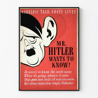 Vintage Patriotic Poster Careless Talk Costs Lives