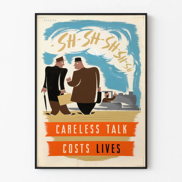 Vintage poster Careless Talk Costs Lives for wall decoration
