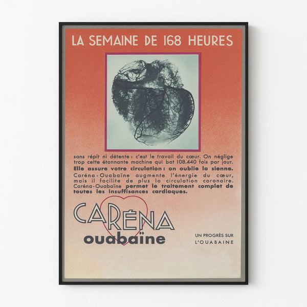 Vintage Caréna Ouabaine Poster for Wall Decoration Heart Health