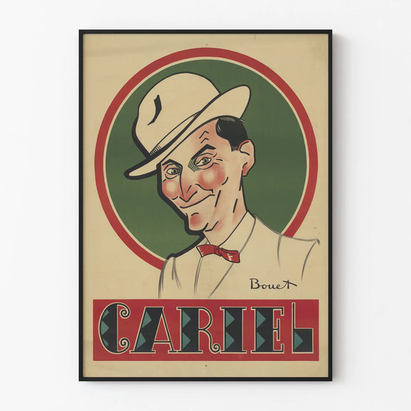 Vintage Cariel Poster - Retro Wall Decoration Man with Hat