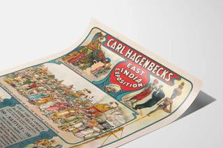 Vintage poster for the Carl Hagenbeck exhibition: Indian Hindu colony