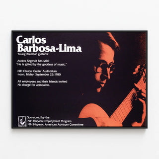 Poster of Carlos Barbosa-Lima Young Brazilian Guitarist — framed artwork on a wall