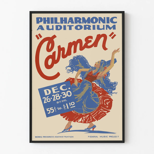 Vintage Carmen Philharmonic Auditorium Poster