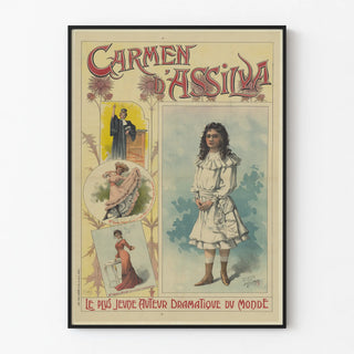 Vintage poster of Carmen d'Assilva, young playwright