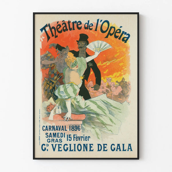 Vintage Carnival Poster 1896 Opera House Theater - Retro Wall Decoration