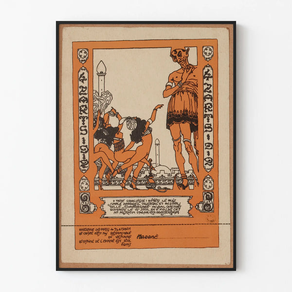 Vintage poster Bal des 4 Z'Arts 1912 - Invitation Wall Decoration