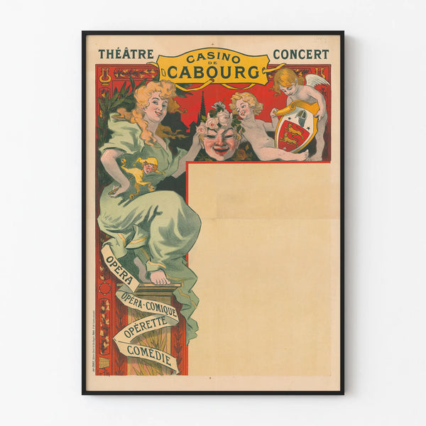 Vintage Poster of the Cabourg Casino Theater, Concert, and Opera