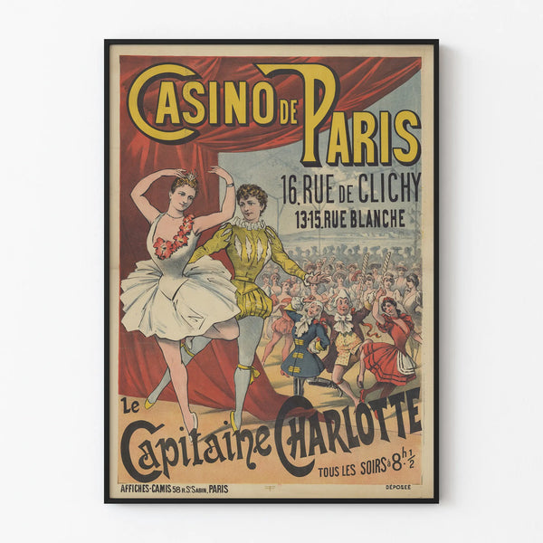 Casino de Paris Poster The Captain Charlotte Vintage Wall Decoration