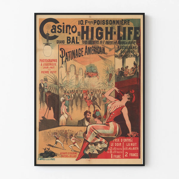 Vintage Poster Casino du High Life Grand Ball and American Skating