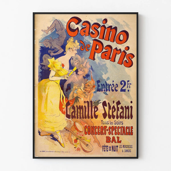Vintage poster of Casino de Paris concert, show, dance, Camille Stéfani
