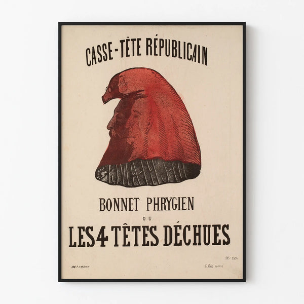 Vintage Poster of the Republican Puzzle with Phrygian Cap