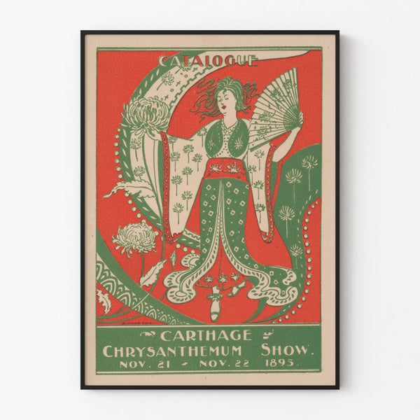 Vintage Carthage Chrysanthemum Show Poster 1895 - Floral Wall Decoration